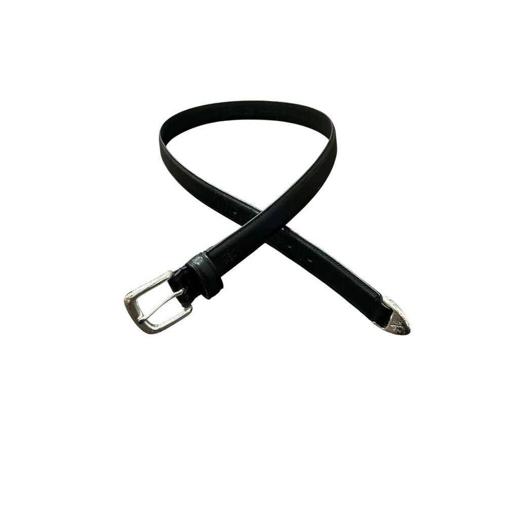 Nautica Genuine Leather Black Belt With Silver Buckle Size 36 Timeless